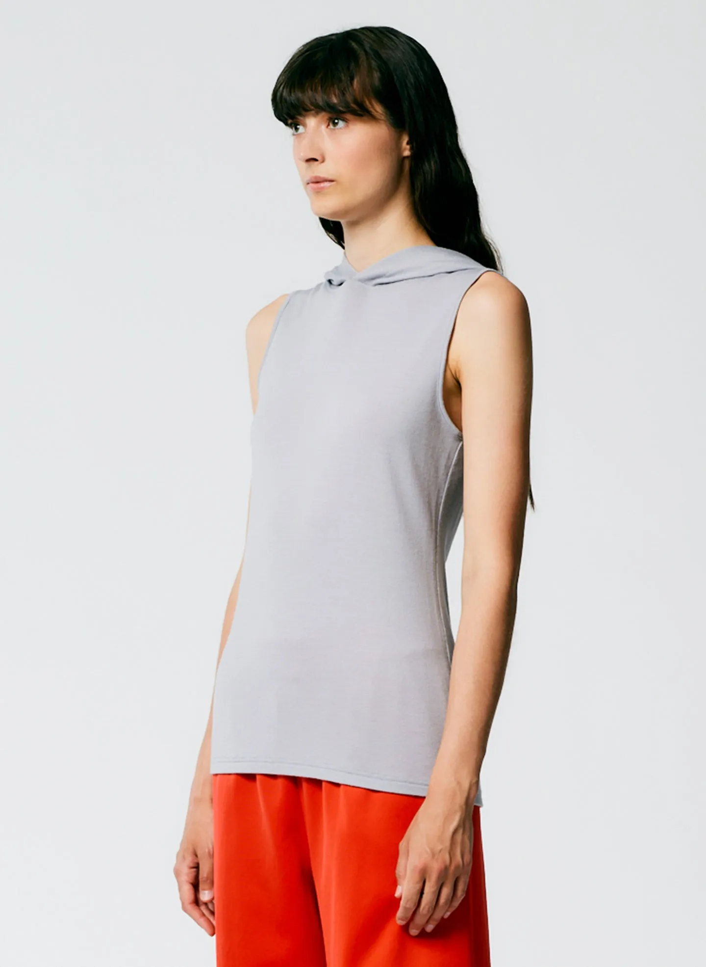 Wool Jersey Hoodie Tunic Top