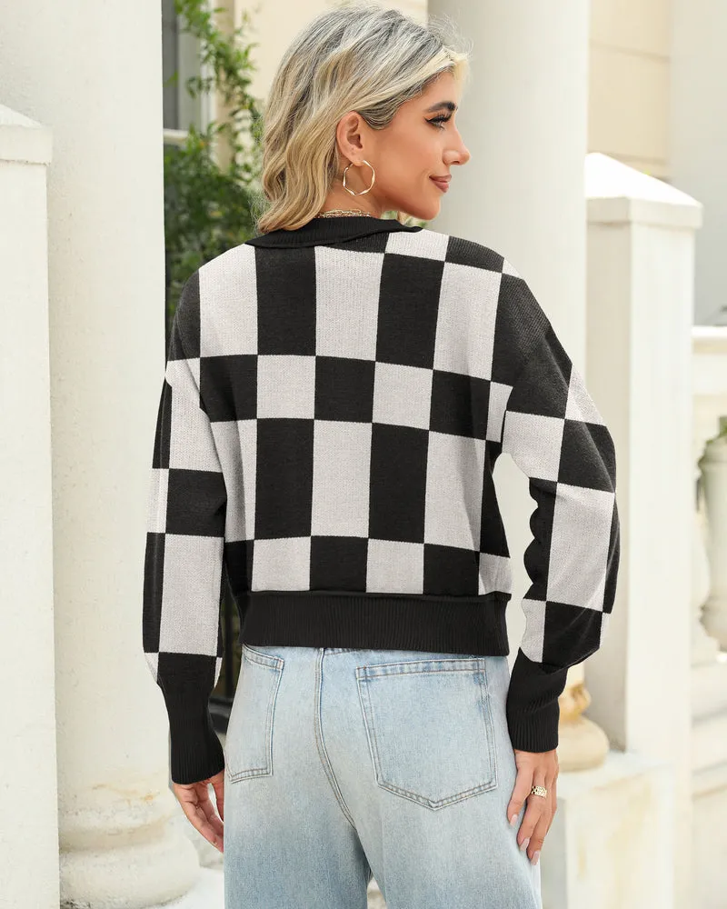 Zeagoo Womens 2024 Fall Crewneck Cropped Sweater