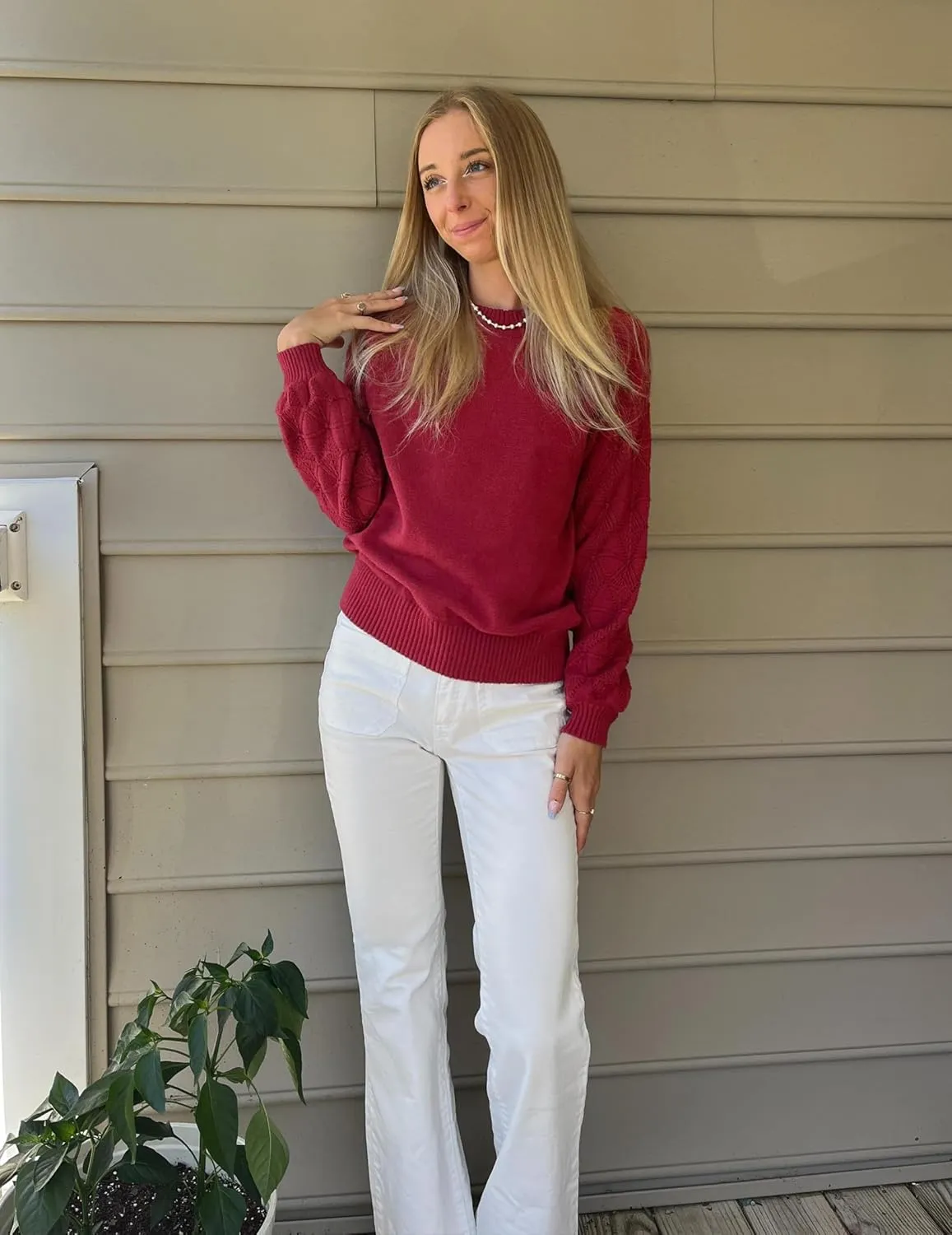 Zeagoo Womens Sweaters 2024 Long Sleeve Crew Neck Lightweight Pullover Knitted Fall Fashion Tops