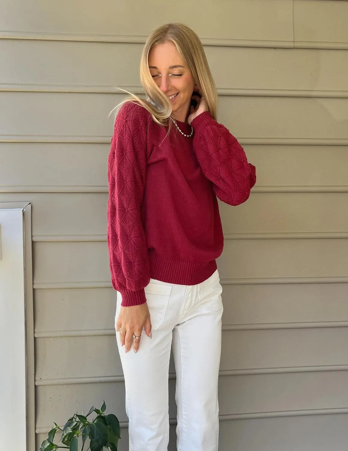 Zeagoo Womens Sweaters 2024 Long Sleeve Crew Neck Lightweight Pullover Knitted Fall Fashion Tops