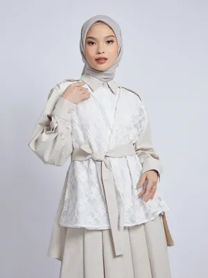ZELA LACE BOXY TUNIC CREME