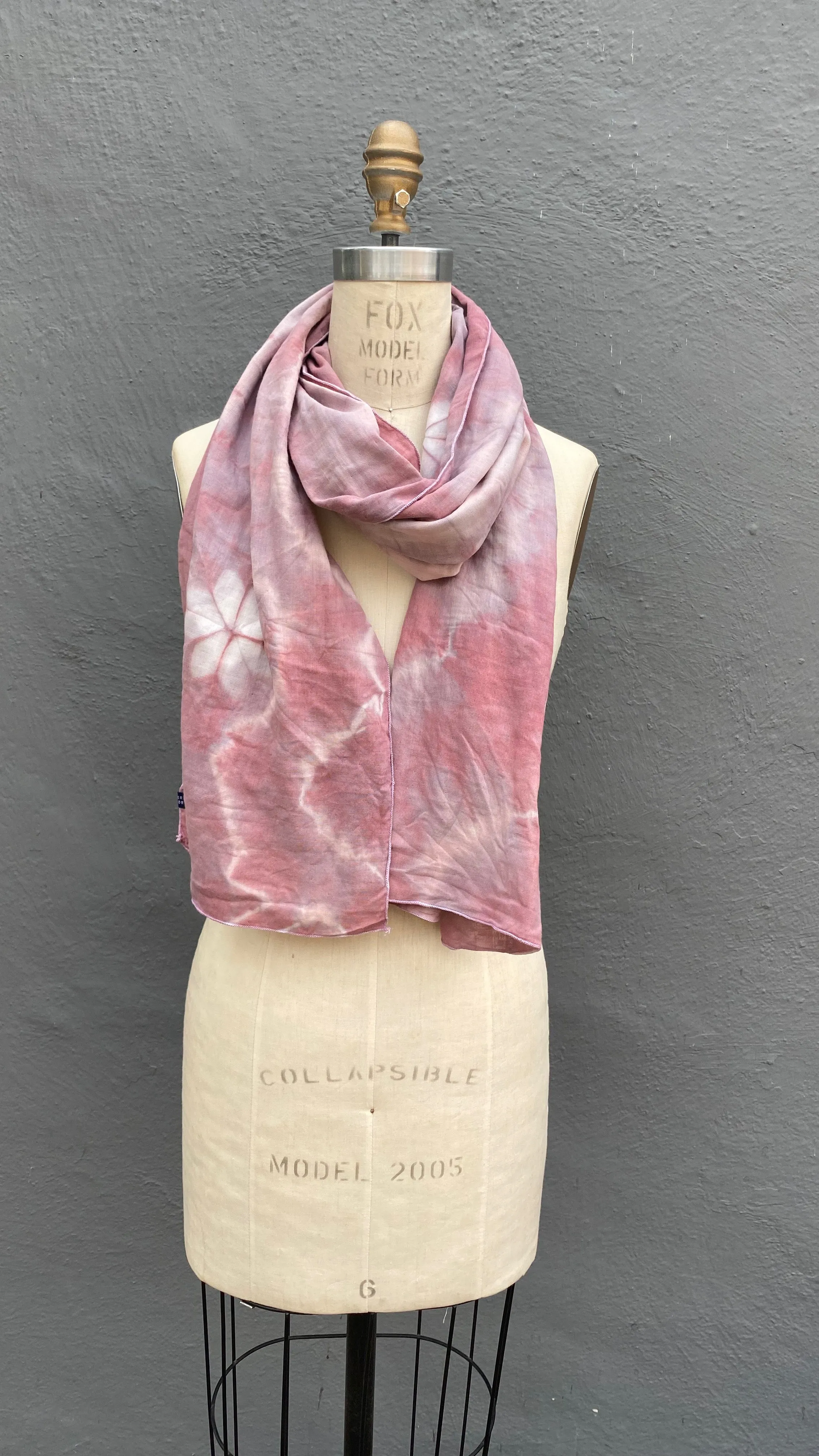 Zero Waste Organic Cotton Double Gauze Scarf in Pink Flora