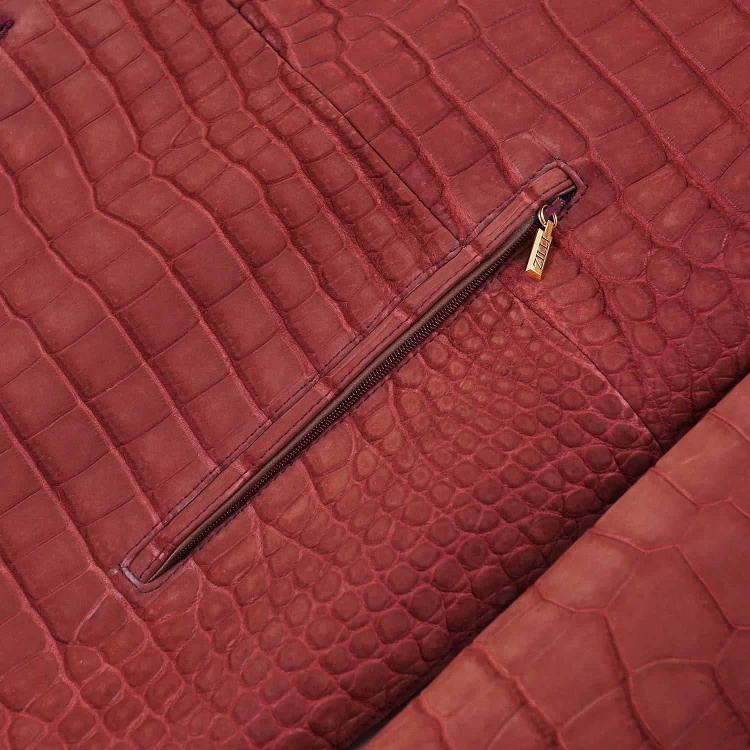 Zilli Matte Nubuck Crocodile Leather Jacket