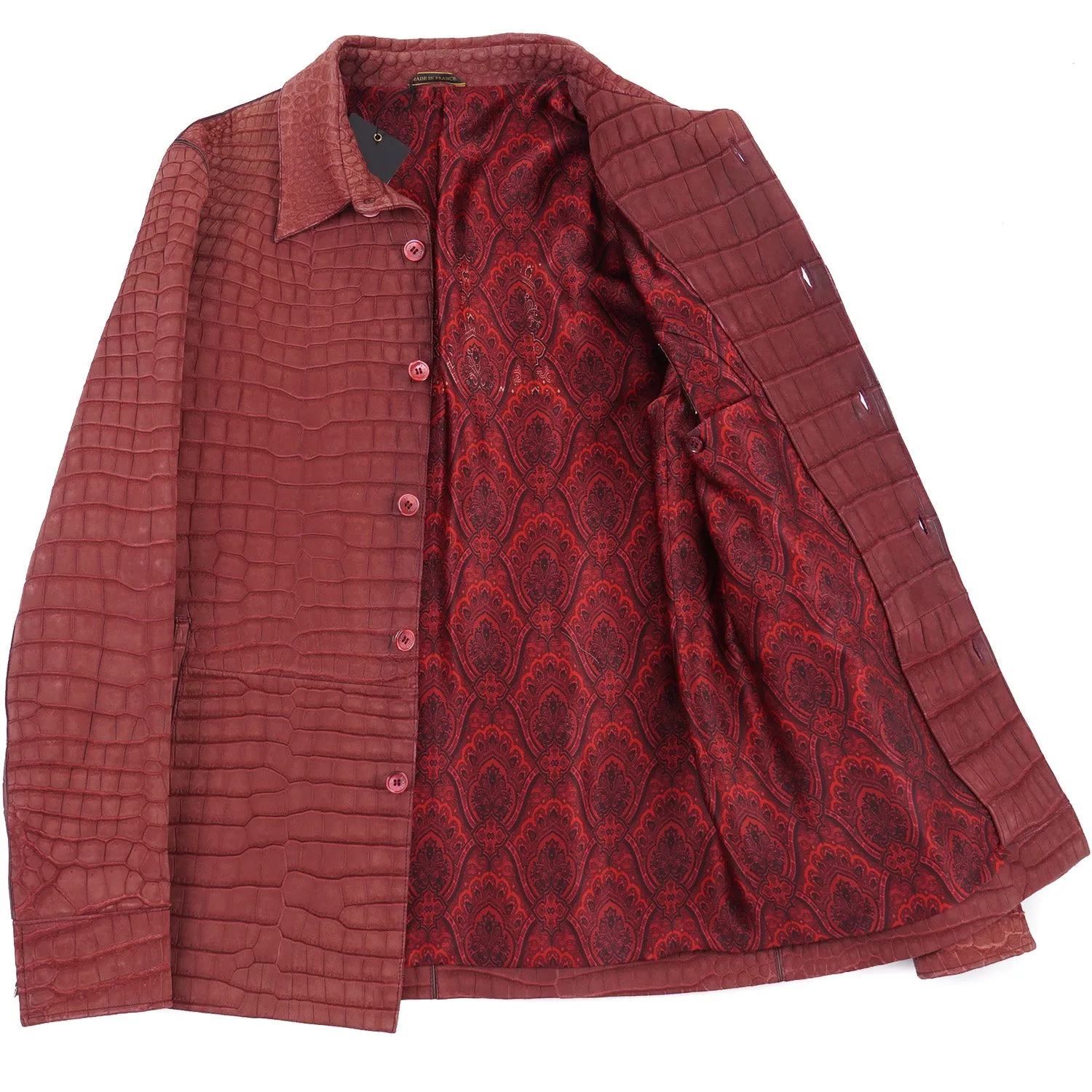 Zilli Matte Nubuck Crocodile Leather Jacket