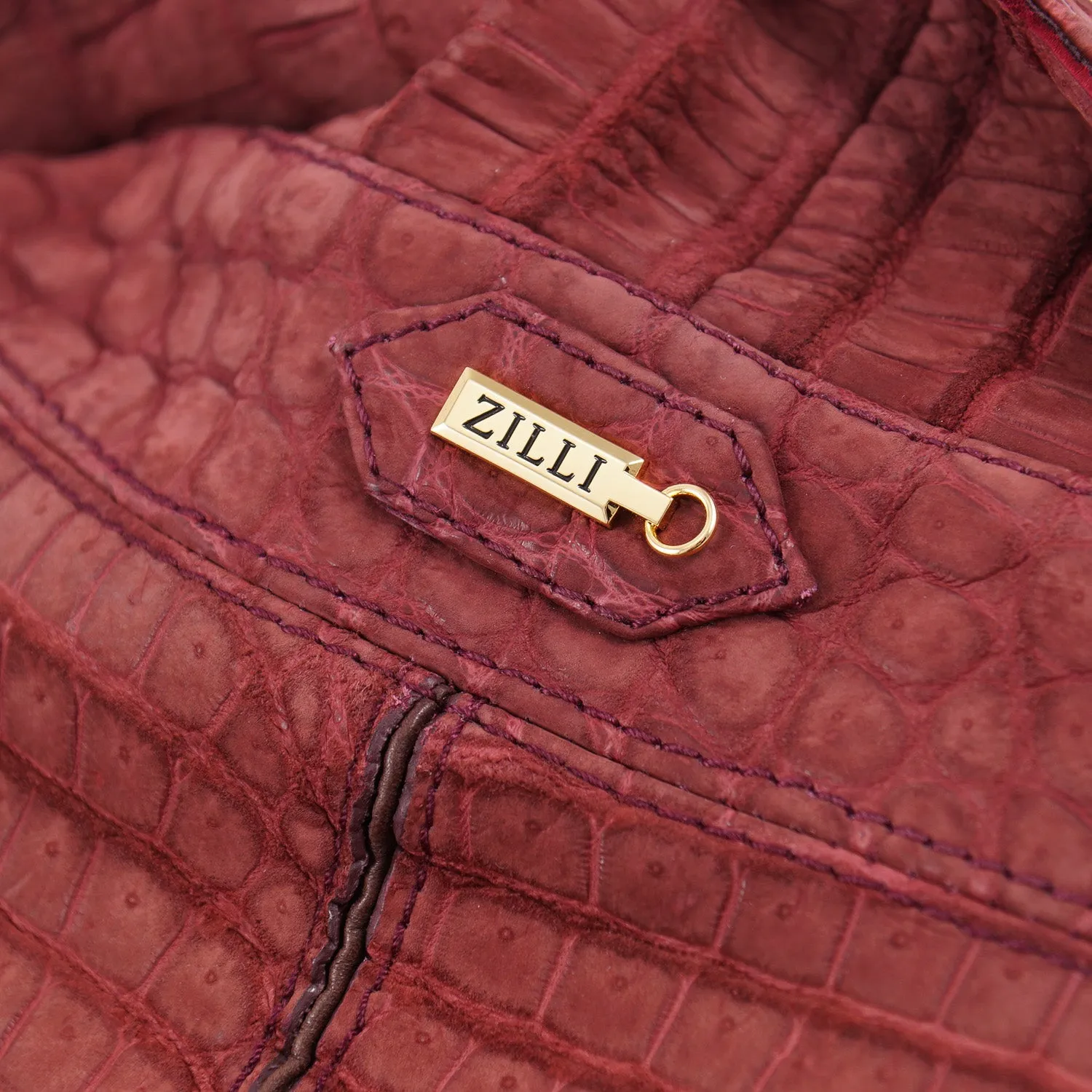 Zilli Matte Nubuck Crocodile Leather Jacket