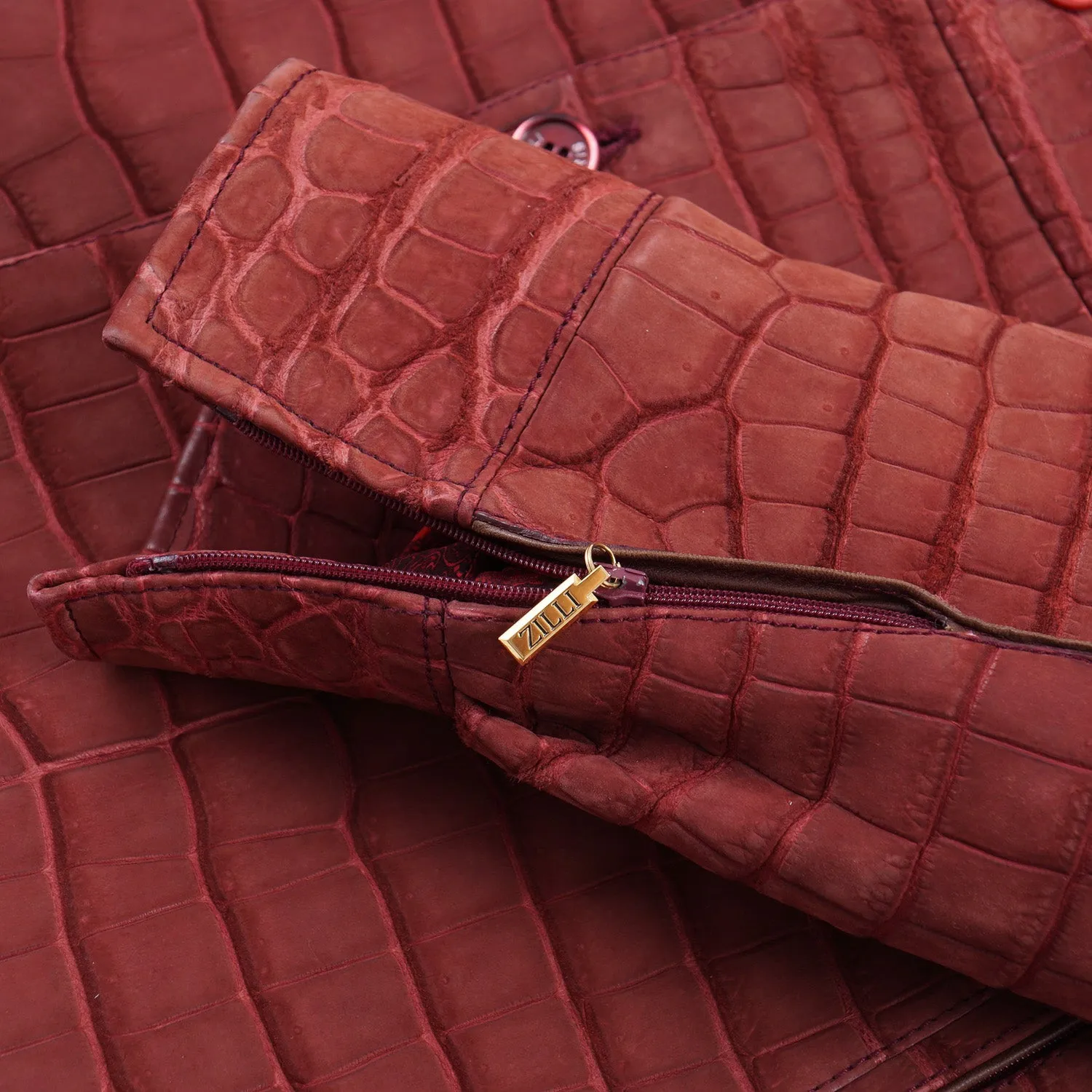 Zilli Matte Nubuck Crocodile Leather Jacket